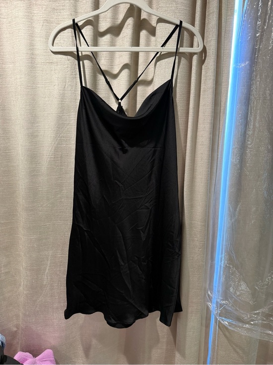 fab'rik Dresses & Skirts - fab'rik Black Satin Slip Mini Dress